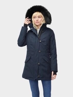 UGG Adirondack Parka Vest Insert Winter Coat Navy Blue Heavy Warm Coat Women S